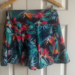 Lucky in Love Navy Shirt Skort Skirt with Tropical Pattern